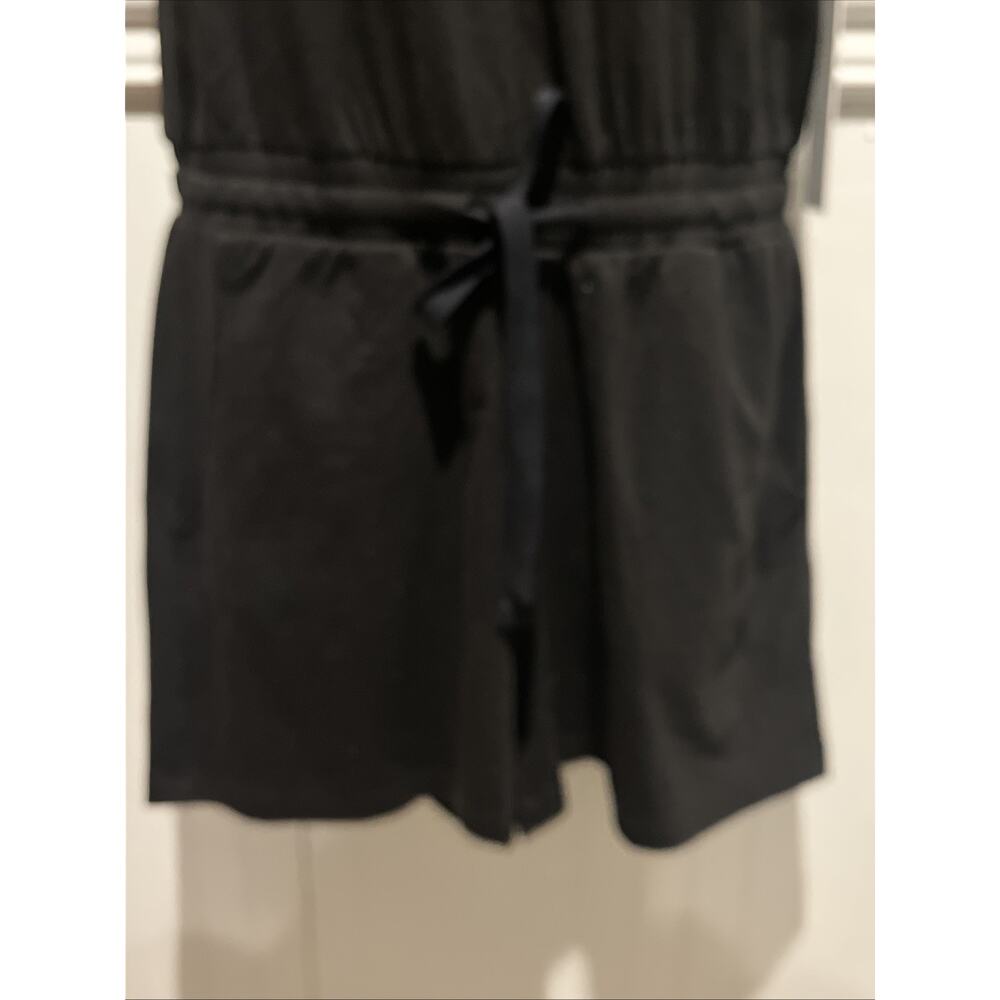Calvin Klein Sleeveless Romper Black Gold Logo Spellout V‑Neck • Women’s S • NWT - Picture 7 of 9